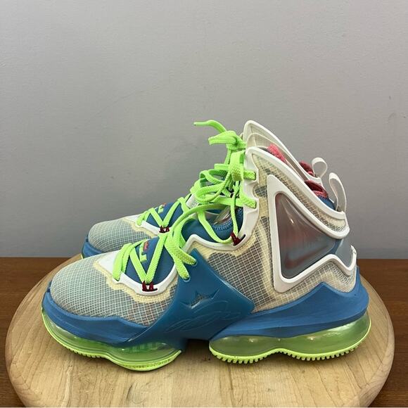 LeBron 19 GS Tropical DD0418-400 Blue Green Basketball Shoes Men’s Sz 7 Athletic - Picture 3 of 7